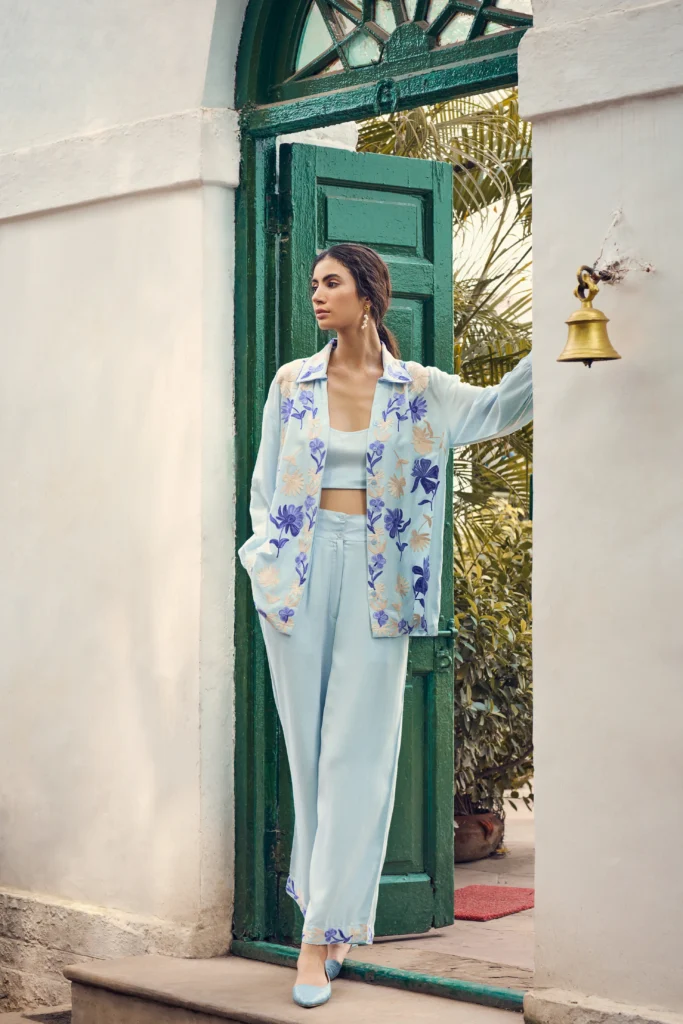 Soft blue linen co-ord set